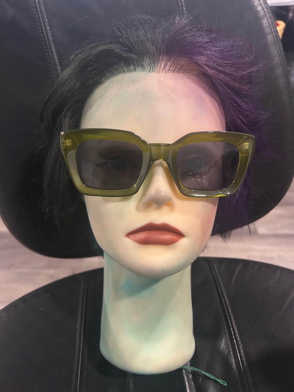 AJ Morgan Olive Green Oversized Square Sunglasses